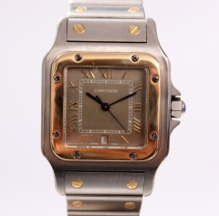 Cartier Santos Galbee Goud/Staal.